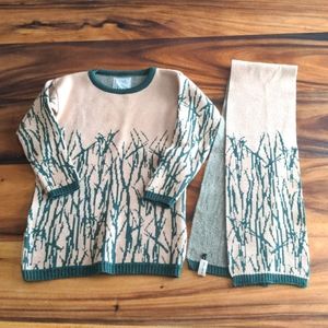2 piece virgin woolblend sweater scarf set.